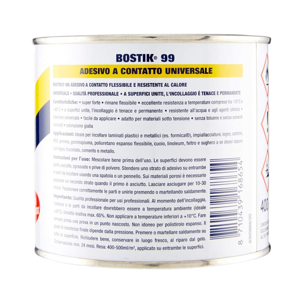 Adesivo a Contatto Universale 400 ml BOSTIK 99 - per Legno, Laminati e Linoleum